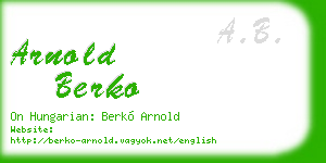 arnold berko business card